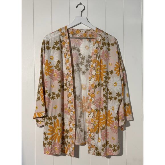 My Danielle Kimono Cover-Up Open Cardigan Floral Size Large - Picture 1 of 8